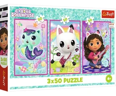Trefl Dėlionė 3x50 vnt. - Gabby's Dollhouse