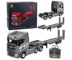 Huina RC sunkvežimis Scania 770S su priekaba, sidabrinis, 1:18