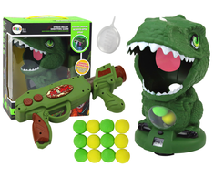 Lean Toys Dinozaurų šaudymo žaidimas su žaliais kamuoliukais