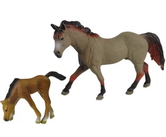 Lean Toys Figūrėlių rinkinys Žirgas su jaunikliu ir aptvaru LeanToys