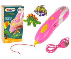 Lean Toys CREATIVE 3D PEN Vaikams 3D Spausdintuvo rašiklio rinkinys ir PLA KASETĖS 3 viename