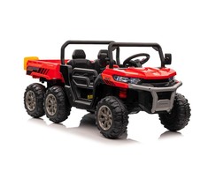 Lean Cars Dvivietis vaikiškas elektromobilis Farmer Truck, raudonas 4x4 300 W