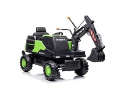 Lean Cars Vienvietis akumuliatorinis eskavatorius vaikams Volvo DK-VE888 Lean Toys, žalias