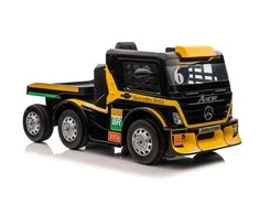 Lean Cars Vienvietis elektromobilis su priekaba Mercedes-Benz Axor XMX622, geltonas