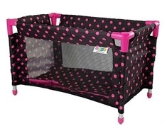 Lean Toys Lėlės lovytė Leantoys Alisa su aksesuarais, rožinė/juoda