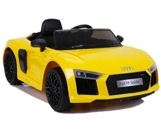 Lean Cars Audi R8 Spyder Geltona – elektrinis važiavimas ant automobilio dažytas