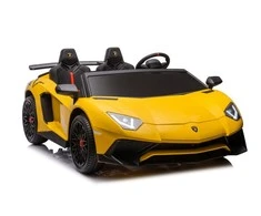 Lean Cars Dvivietis vaikiškas elektromobilis Lamborghini XXL, geltonas