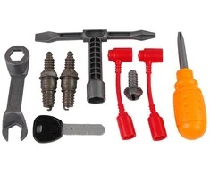 Didelis mechaninis variklis su priedais Lean Toys