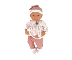 Lean Toys Lėlė kūdikis 46 cm su rožiniais drabužiais
