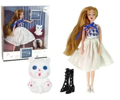 Lėlė Emily su kačiuku Lean Toys