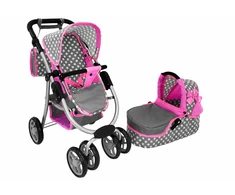 Alice Žaislinis lėlių vežimėlis Lean Toys 2in1, pilkas