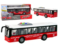 Lean Toys Baterijomis varomas autobusas su šviesomis ir garsais, 1:16 mastelis