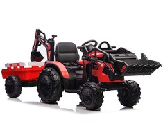 Lean Cars Akumuliatorinis ekskavatorius su priekaba SX2068 raudonas