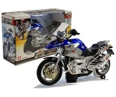 Lean Toys Mėlynas baterijomis varomas motociklas su šviesomis ir muzika