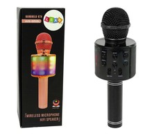 Lean Toys Belaidis mikrofonas su USB garsiakalbiu WS-858, juodas