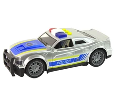Lean Toys Sidabrinė policijos mašina su šviesomis ir garsais 1:14