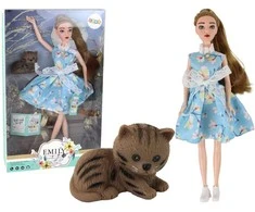 Lean Toys Lėlė su kačiuku Emily Spring