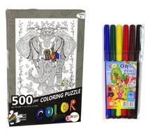 Lean Toys Dėlionė vaikams su flomasteriais, 500 detalių