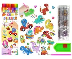 Lean Toys Deimantinės mozaikos lipdukai Dinozaurai