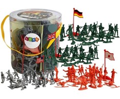 Lean Toys Didelis karinis rinkinys su 100 dalių kareiviais ir vėliavomis