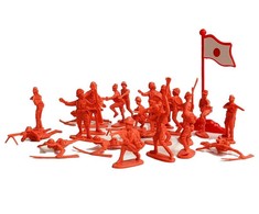 Lean Toys Didelis karinis rinkinys su 100 dalių kareiviais ir vėliavomis