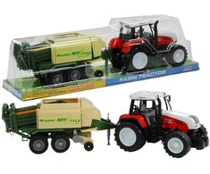 Lean Toys Didelis traktorius su priekaba Žemės ūkio mašina 65 cm