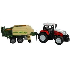 Lean Toys Didelis traktorius su priekaba Žemės ūkio mašina 65 cm