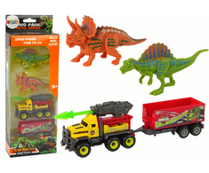 Lean Toys Figūrėlių rinkinys Dinozaurai su raketų automobiliu ir puspriekabe LeanToys