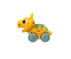 Lean Toys Žaislinis Geltonas Triceratopsas su Ratukais