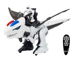 Lean Toys Interaktyvus robotas tiranozauras su nuotolinio valdymo pultu K18, baltas