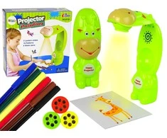 Lean Toys Žalias piešimo projektorius su flomasteriais