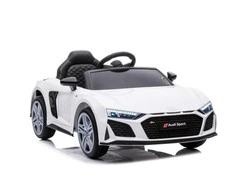 Lean Cars Vienvietis elektromobilis vaikams: Audi R8 Lift A300, baltos spalvos