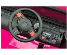 Lean Cars Vaikiškas elektra valdomas automobilis su odinėmis sėdynėmis ir FM radiju