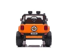Lean Cars Akumuliatorinis dvivietis automobilis vaikams XB-1118 4x4, oranžinės spalvos