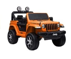 Lean Cars Dvivietis vaikiškas elektromobilis Jeep Rubicon 4x4, oranžinis