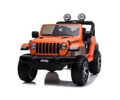 Lean Cars Dvivietis vaikiškas elektromobilis Jeep Rubicon 4x4, oranžinis