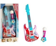 Lean Toys Vaikiška elektrinė gitara su mikrofonu