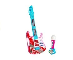 Lean Toys Vaikiška elektrinė gitara su mikrofonu
