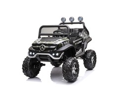 Lean Cars Dvivietis elektromobilis vaikams LeanToys Unimog S, juodas