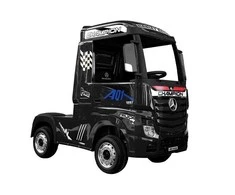 Lean Cars Vaikiškas elektromobilis sunkvežimis Mercedes Actros juodas lakuotas su MP4