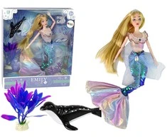 Lean Toys Lėlė undinėlė Emily su nuimama uodega, 35 cm