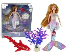 Lean Toys Lėlė Undinė Emily su Ryklu ir Jūros Augalu