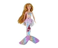 Lean Toys Lėlė Undinė Emily su Ryklu ir Jūros Augalu