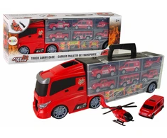 Lean Toys Gaisrinės sunkvežimio žaislų rinkinys su vilkiku