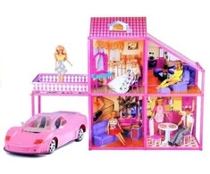 Lėlių namelis su priedais Lean Toys, 105 cm