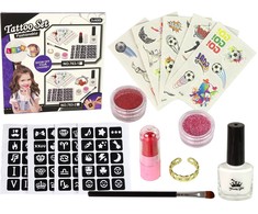 Lean Toys TATUiruočių rinkinys, Blizgančios tatuiruotės, lipdukai, POLIKAS, DOVANA 3 viename
