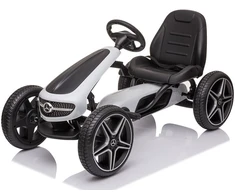 Lean Cars Pedalinis kartingas baltas-juodas