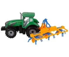 Traktorius su grėbliu Lean Toys, žalias