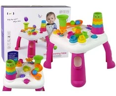 Lean Toys Interaktyvus žaidimų stalas LeanToys su kaladėlėmis, 40x40x51 cm
