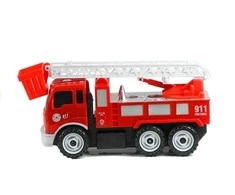 Lean Toys Gaisrinis automobilis su ištraukiamomis kopėčiomis ir įrankiais